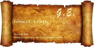 Gönczi Ervin névjegykártya
